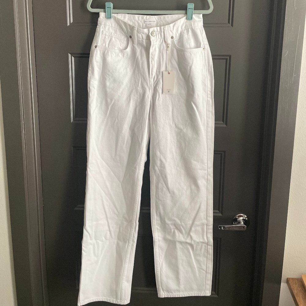 NWT Good American Straight Jeans, white sz 4/27